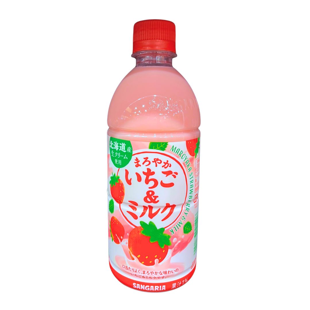 Maroyaka Strawberry & Milk / Soft Drink 500Ml
