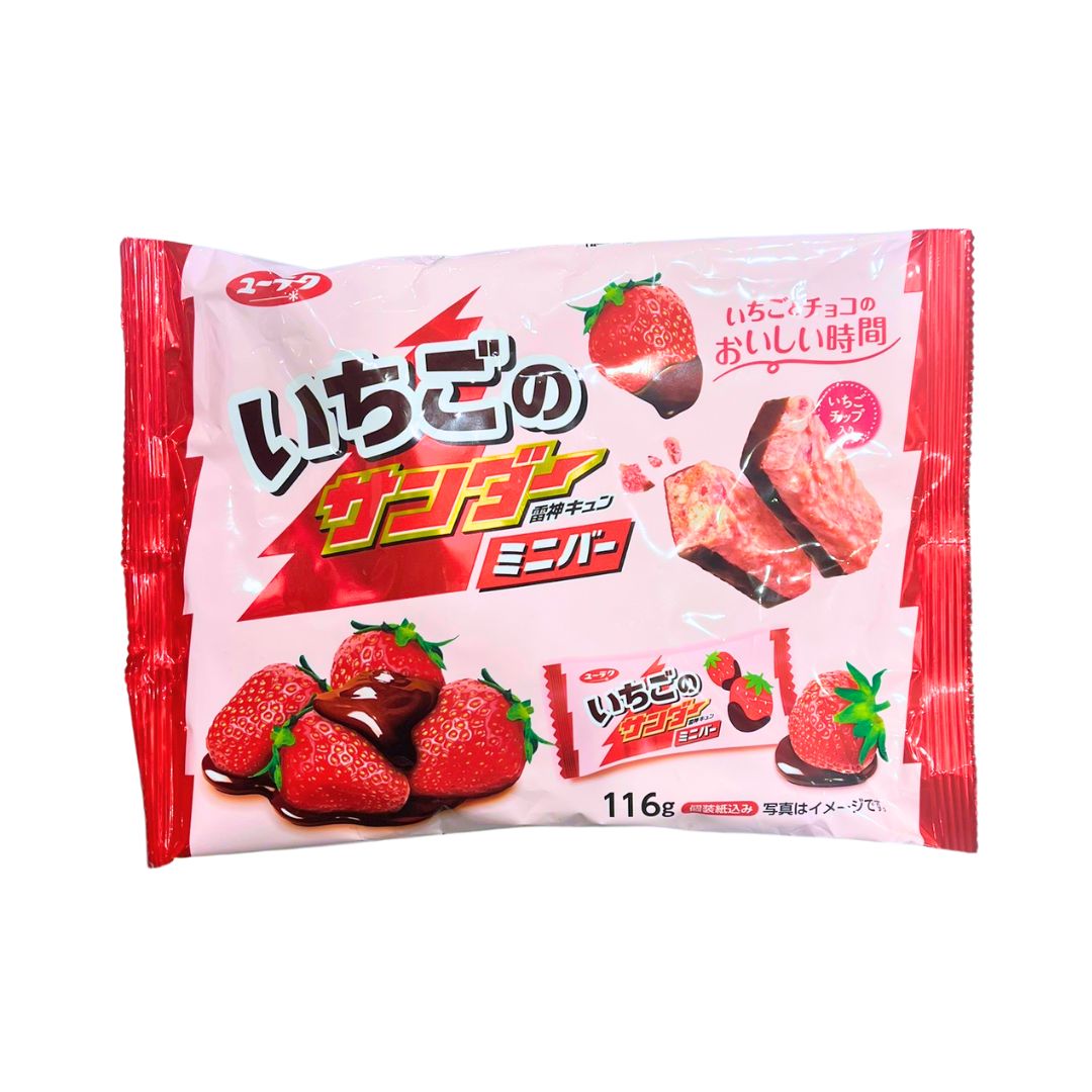 STRAWBERRY THUNDER MINI BAR / CHOCOLATE FLAVOURED SNACK 116g
