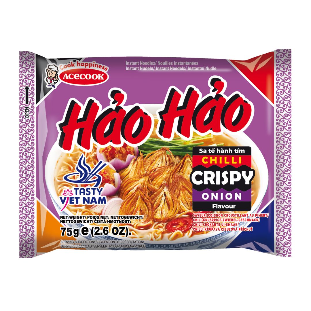 Hao Hao Instant Noodles Chilli Crispy Onion Flavour / Instant Noodles 75G