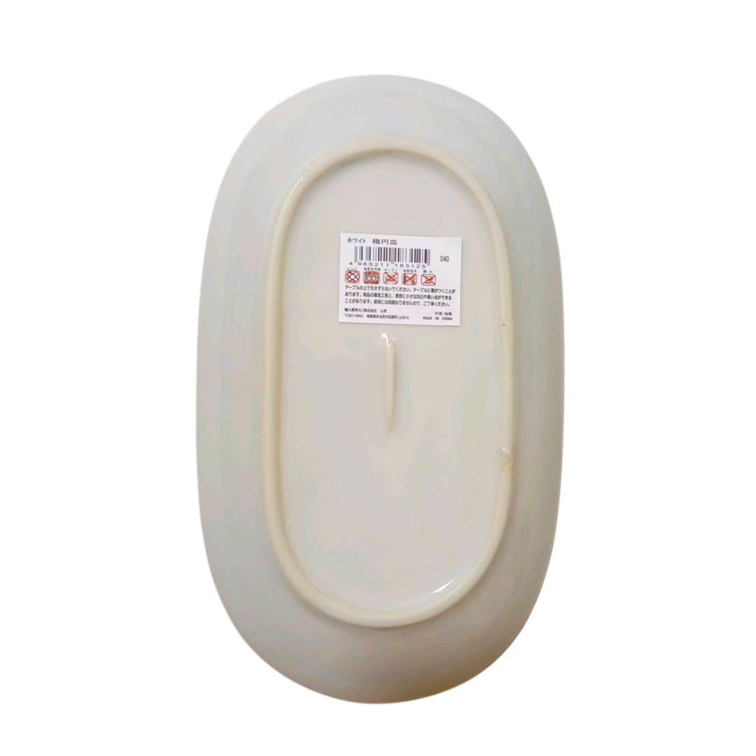 Porcelain Plate (White Oval Dish) 1P
