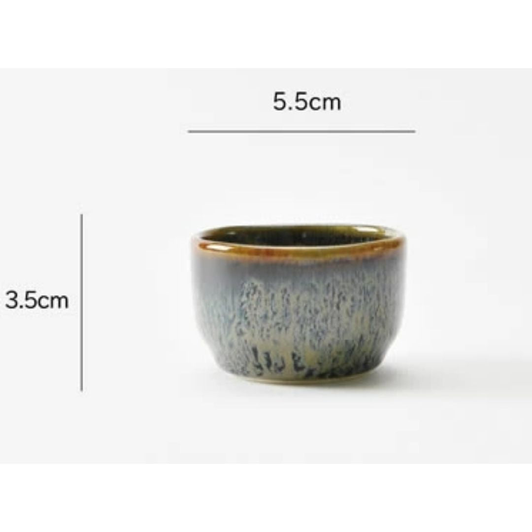 Mino Ware Sake Set (Sake Carafe X 1, Sake Cup X 2) Black-blue And Gold Glaze / Sake Bottle/sake Cup 1