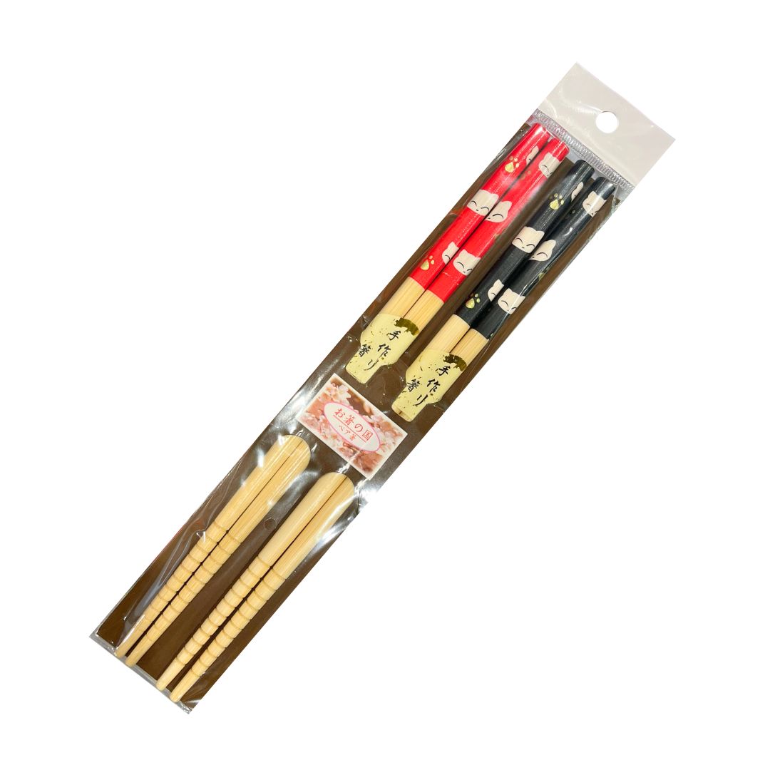 Pair Chopsticks 2Pairs White Cat 1P