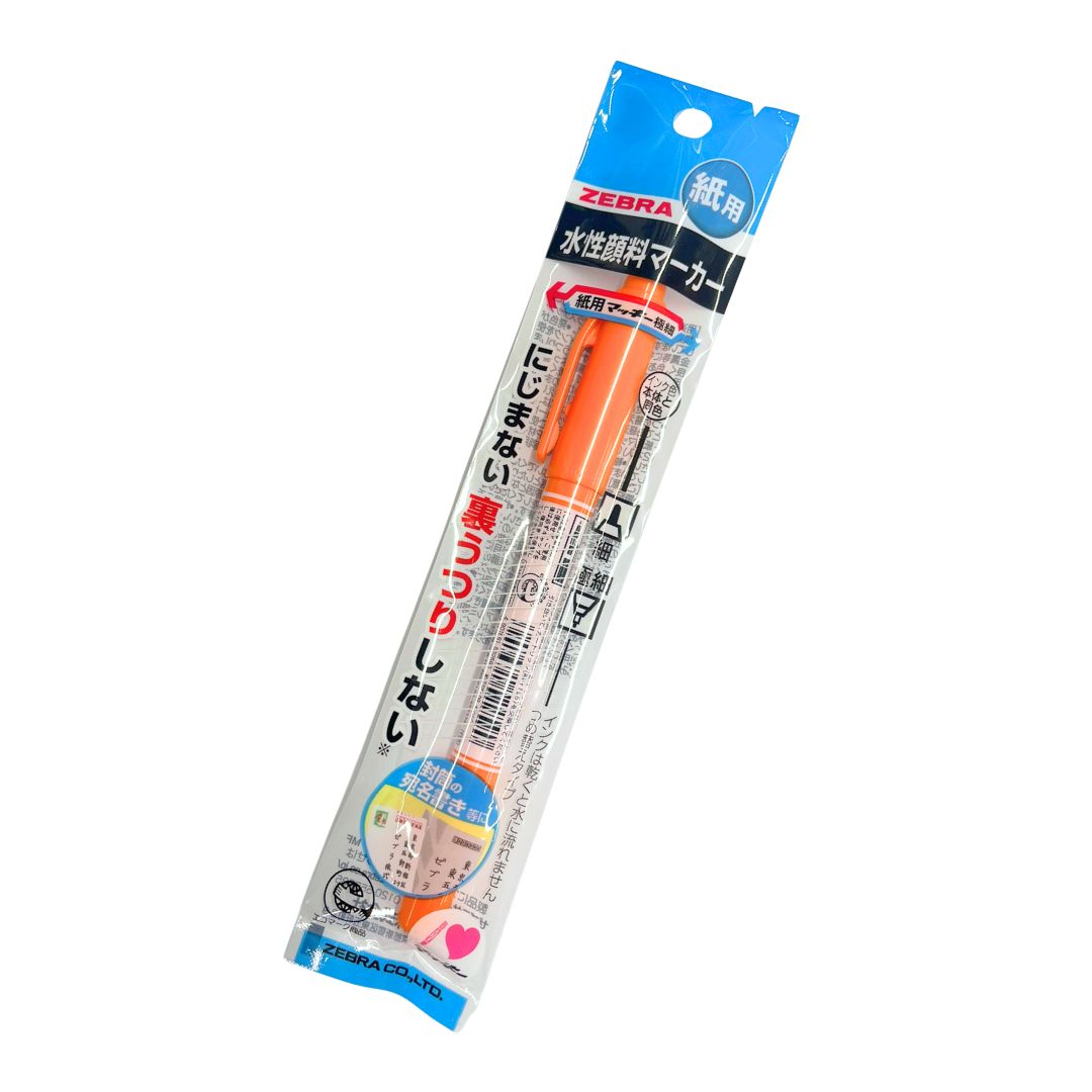 Zebra Mackey Marker Extra Fine Tip Orange 1P