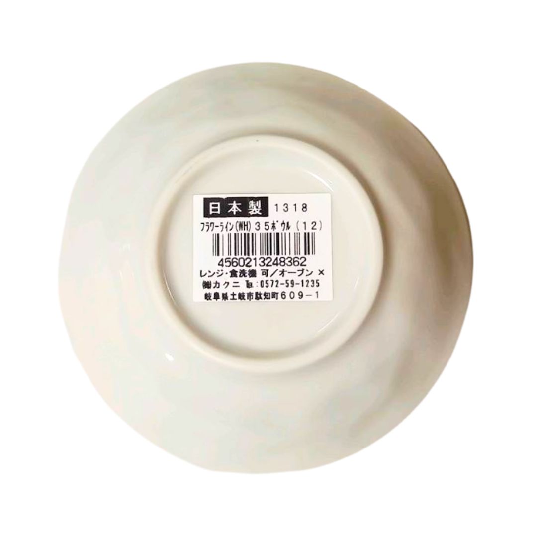 Flower Line Wh 35 Bowl 1P