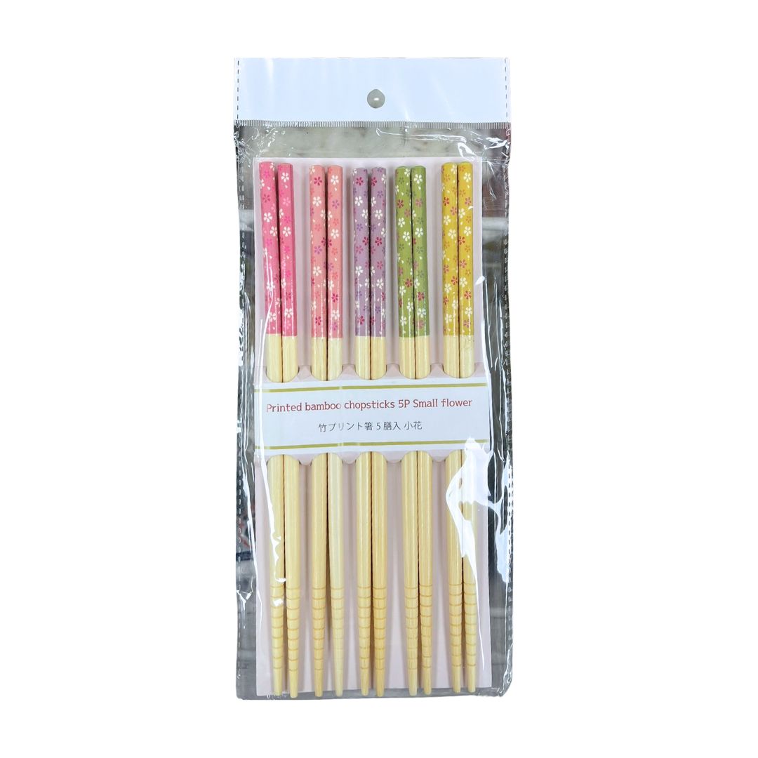 BAMBOO PRINT CHOPSTICKS 5P SMALL FLOWER / CHOPSTICKS 1p