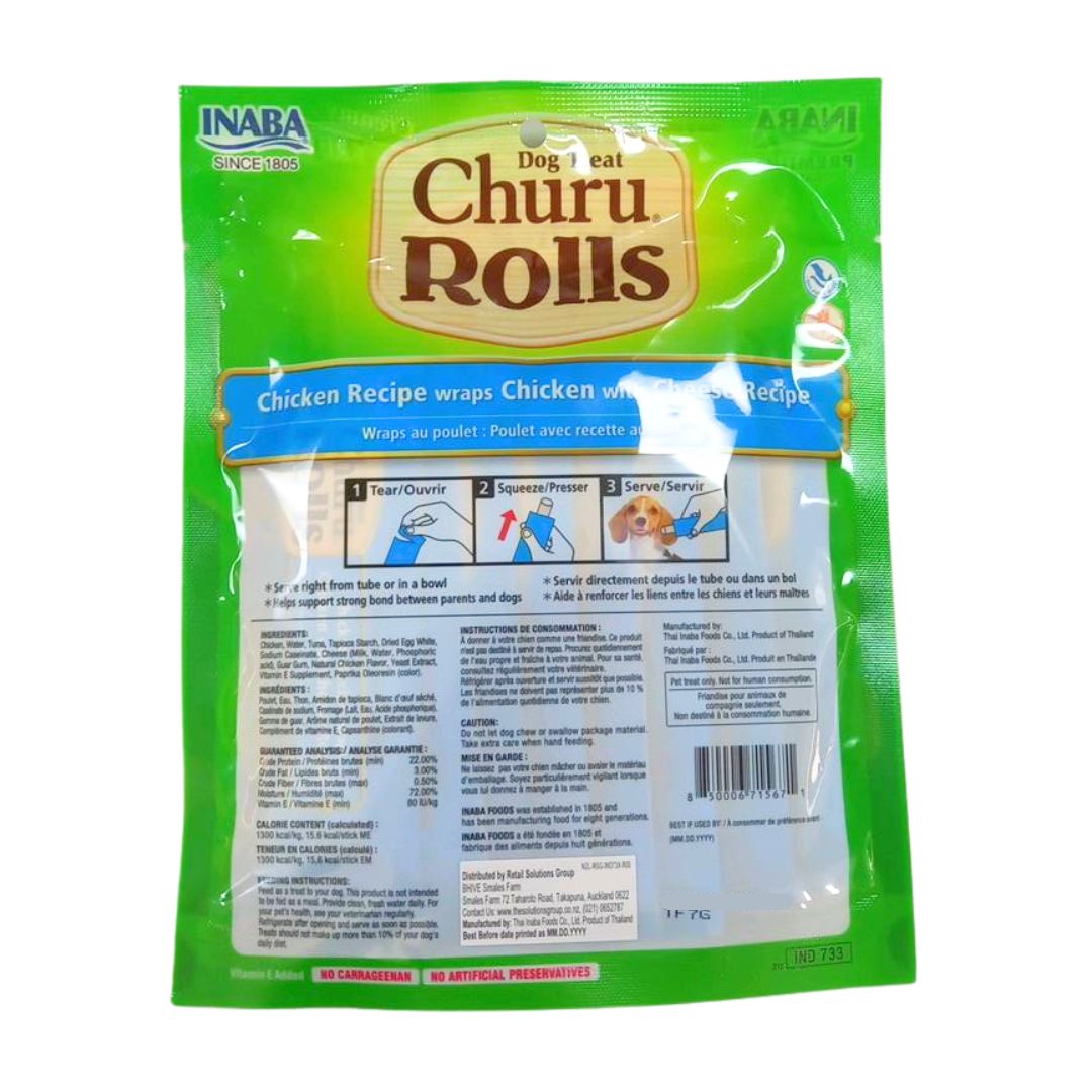 Dog Churu Rolls Chicken Wraps W Cheese 96G