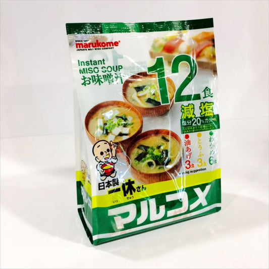 INSTANT MISO SOUP LESS SALT (SOKUSEKI IKKYUSAN GENEN 12p) (12p)201g
