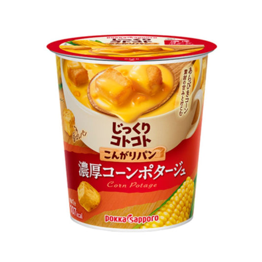 Jikkuri Kotokoto Corn Potage With Bread Cup / Instant Soup 26.1G