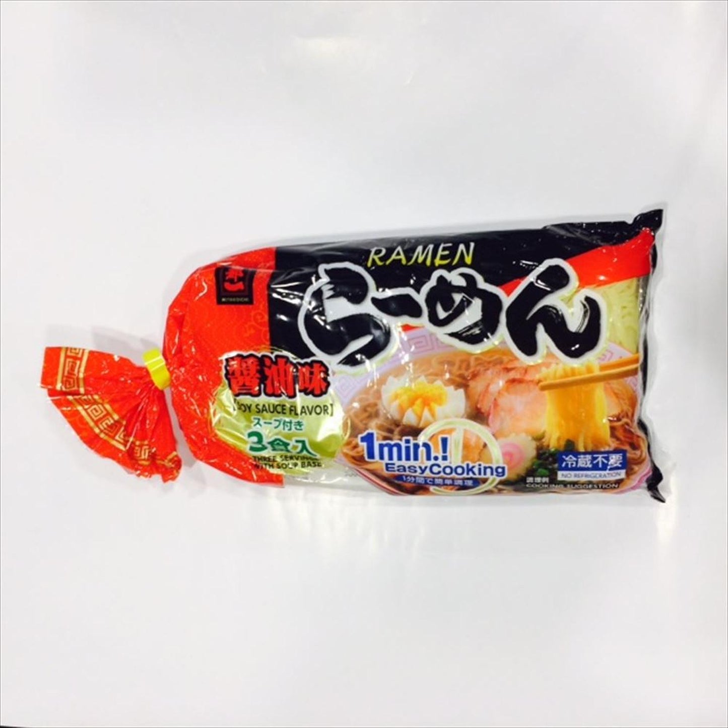 FRESH RAMEN NOODLE SOY SAUCE 3P (LL RAMEN SHOYU) 600g
