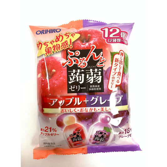 KONJAK JELLY APPLE + GRAPE BAG 20gx12