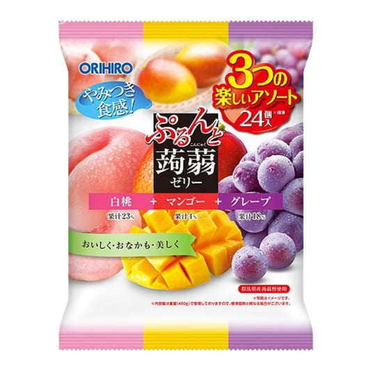 KONJC JELLY WHITE PEACH + MANGO + GRAPE BAG 480g (20gx24)
