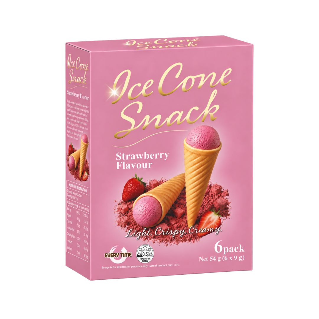 Ice Cone Snack Strawberry Flavour / Choco Snack 54G(9gx6)