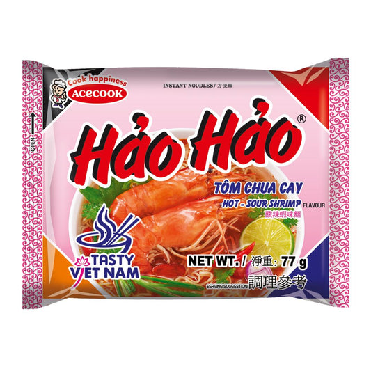 Hao Hao Instant Noodles Hot & Sour Shrimp Flavour / Instant Noodles 77G