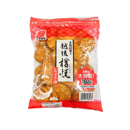 Echigo Barrel-grilled Soy Sauce Zip Bag / Rice Cracker 186G