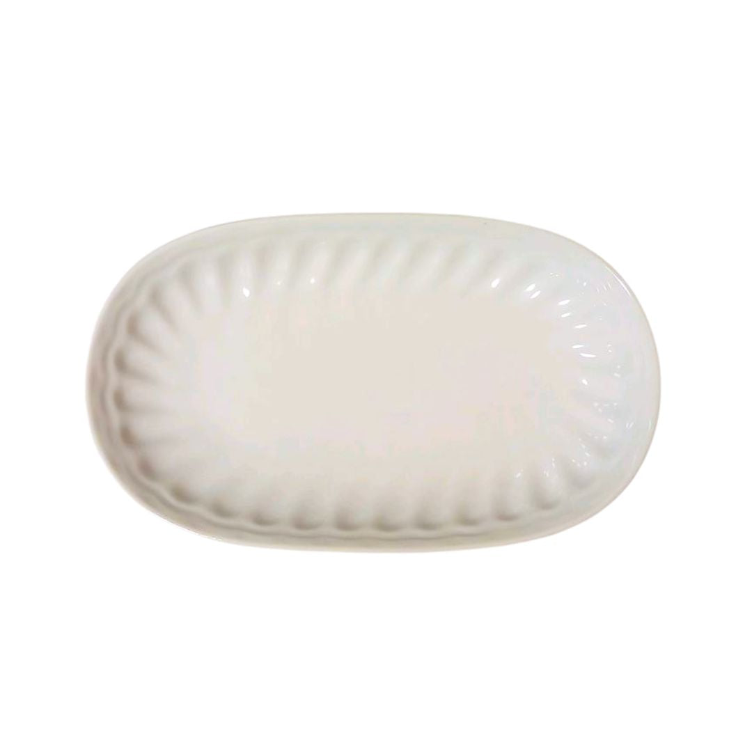 Porcelain Plate (White Oval Dish) 1P