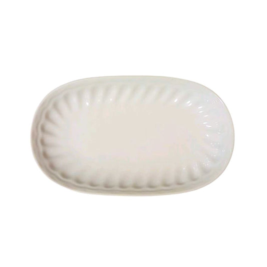 Porcelain Plate (White Oval Dish) 1P
