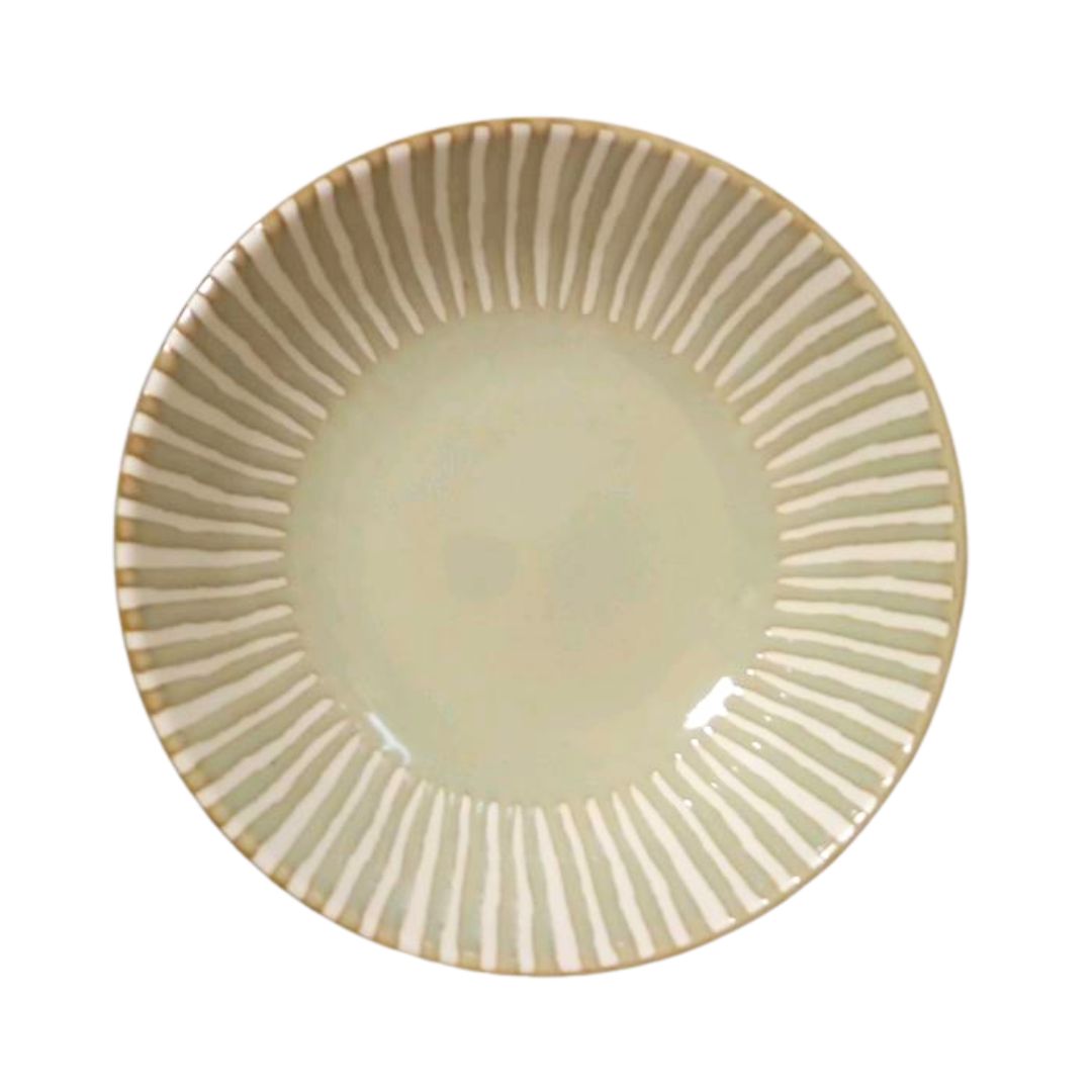 Water-repellent Tokusa Gray 17cm Shallow Bowl / Porcelain Bowl 1P