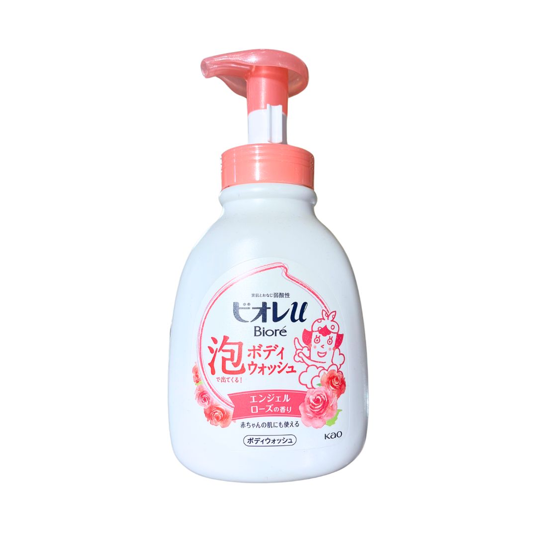 Biore U Foaming Body Wash Rose Pump Bottle 600Ml