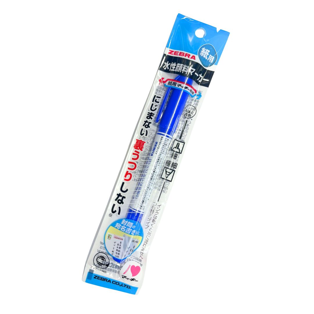 Zebra Mackey Marker Extra Fine Tip Blue 1P