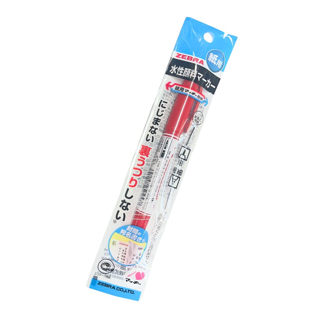 Zebra Mackey Marker Extra Fine Tip Red 1P