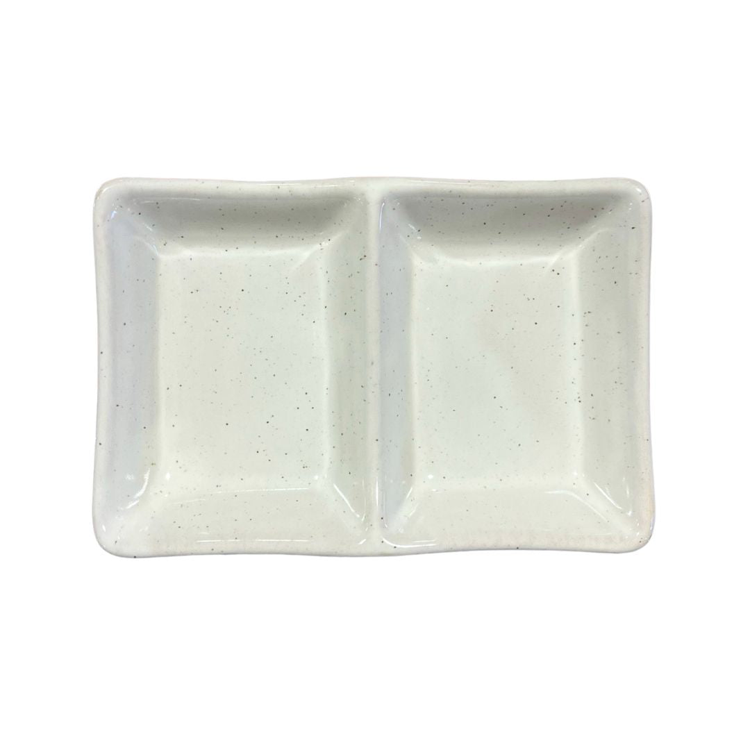 White Pottery Condiments Dish / Plate 1P