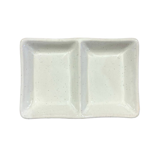 White Pottery Condiments Dish / Plate 1P