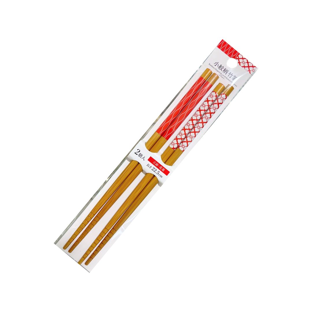 Small Crest Patterned Bamboo Chopsticks (Tachiwaku/Hanabishi) 2 Pairs / Chopsticks 1P