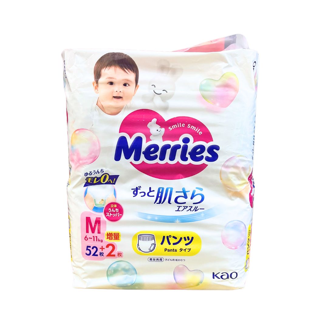 MERRIES AIR-THROUGH PANTS M 54p / NAPPIES 54p