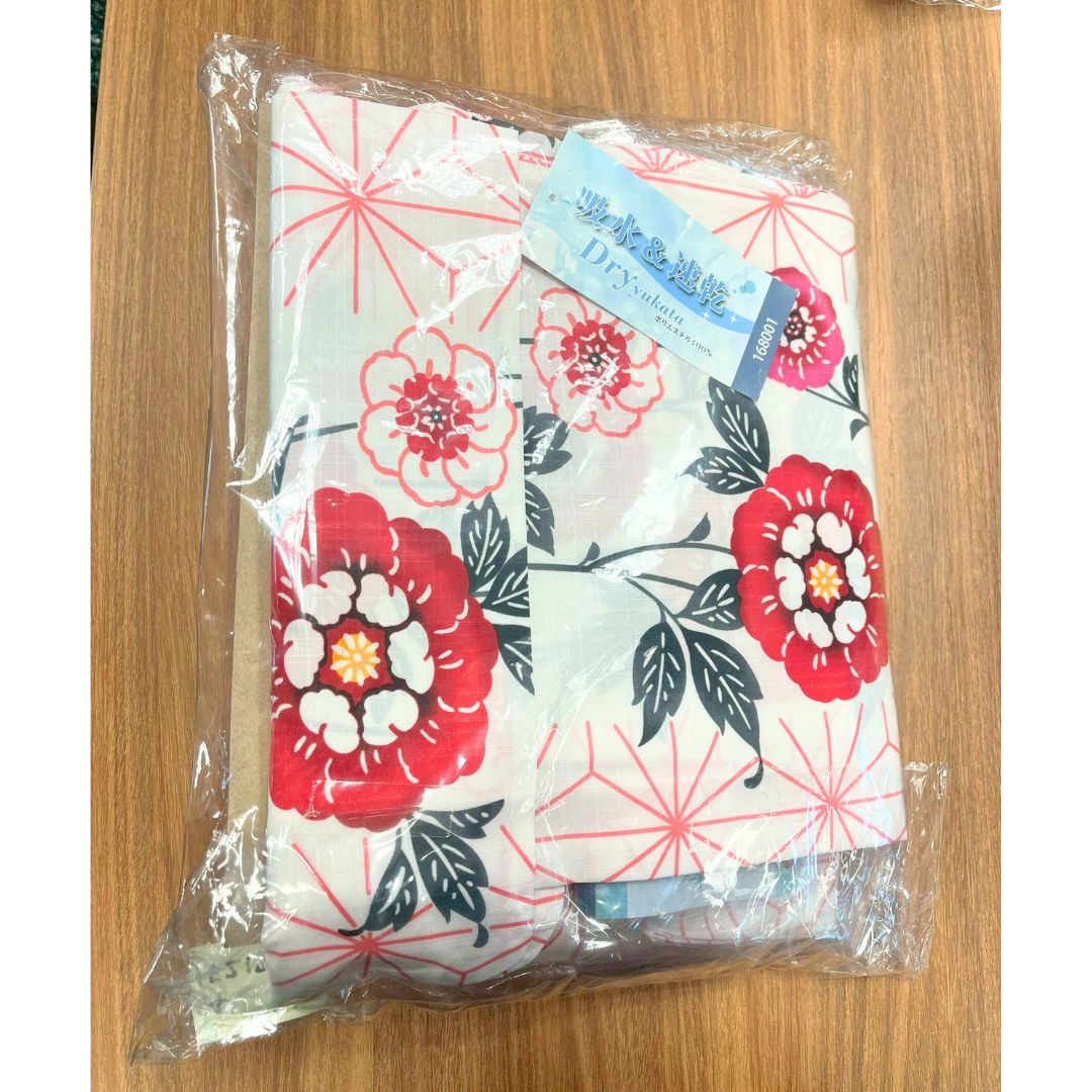 Women's  Yukata Free Size 2-Piece Set (Yukata, Obi)  Vermilion Asanoha x Red Pre-tied Obi / Clothes Set 1