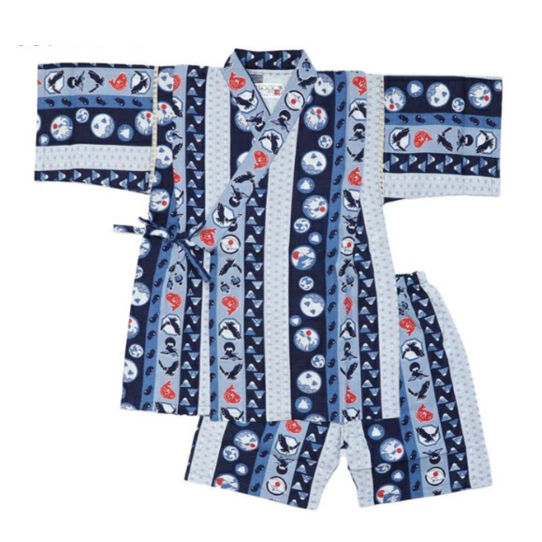 Boys' Jinbei 100Cm Lucky Symbols (Navy) / Clothes Set 1
