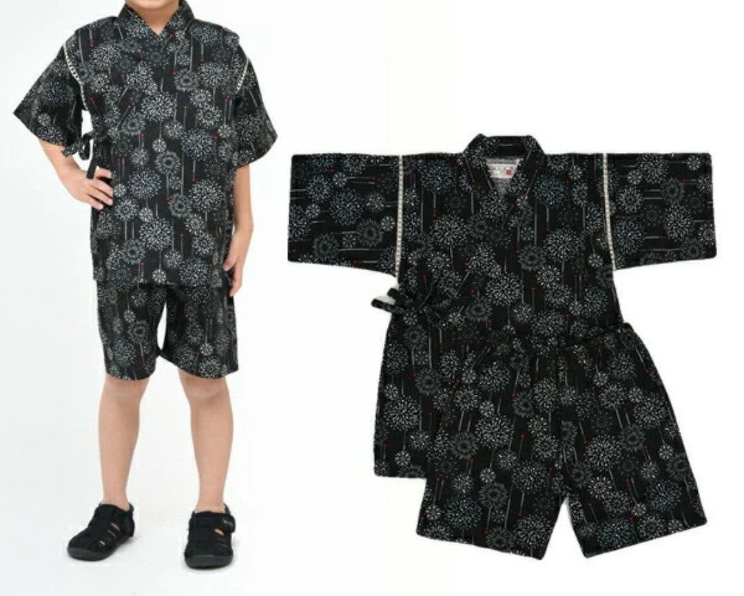 Boys' Jinbei 120Cm Fireworks (Black) / Clothes Set 1