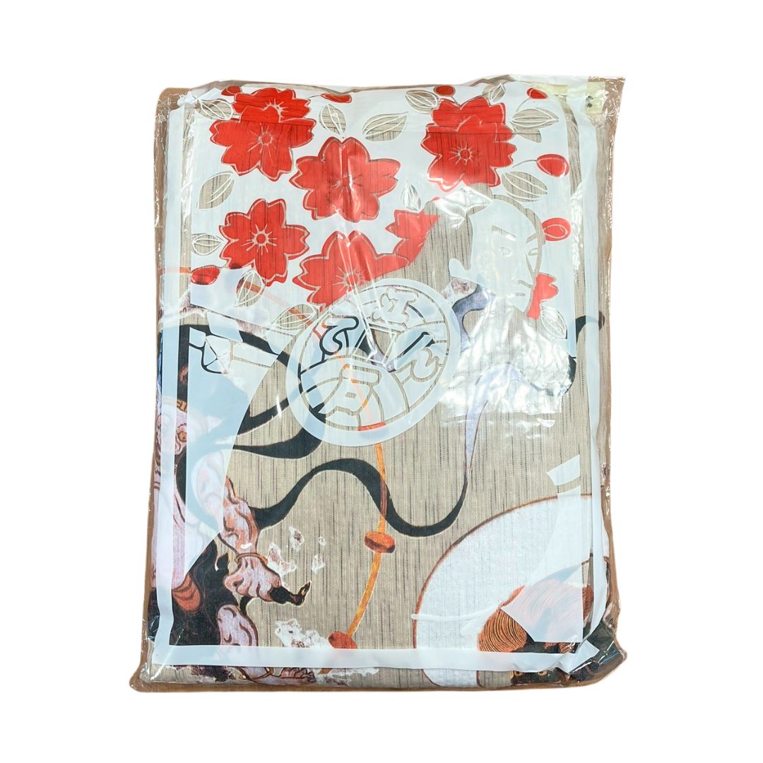 Mens' Jinbei L Size Shijira Weave With Fujin-raijin & Waves / Clothes Set 1