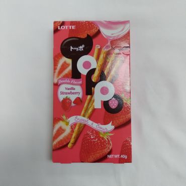 THAI LOTTE / CHOCOLATE SNACK (TOPPO STRAWBERRY) 40g