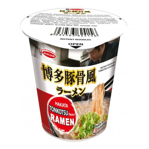 ACECOOK / INSTANT NOODLES TONKOTSU FLAVOUR IN CUP / INSTANT NOODLE CUP 73g