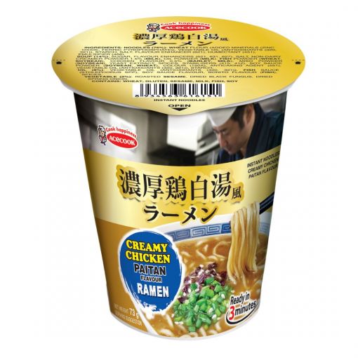 ACECOOK / ACECOOK INSTANT CUP NOODLE CREAMY CHICKEN PAITAN FLAVOUR / INSTANT NOODLES 73g