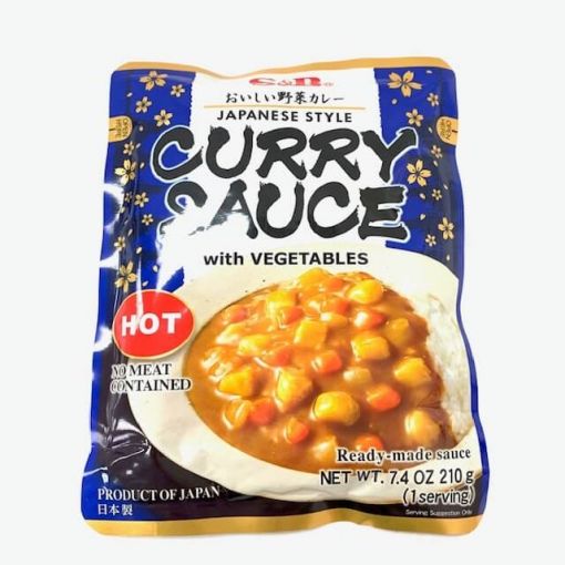 S&B / NO MSG CURRY SAUCE WITH VEGETABLE HOT 210g